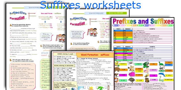 Suffixes worksheets