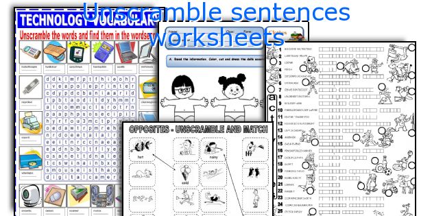 Unscramble sentences worksheets