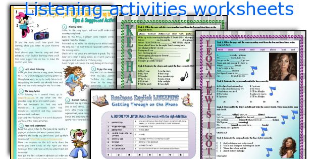 Listening activities worksheets