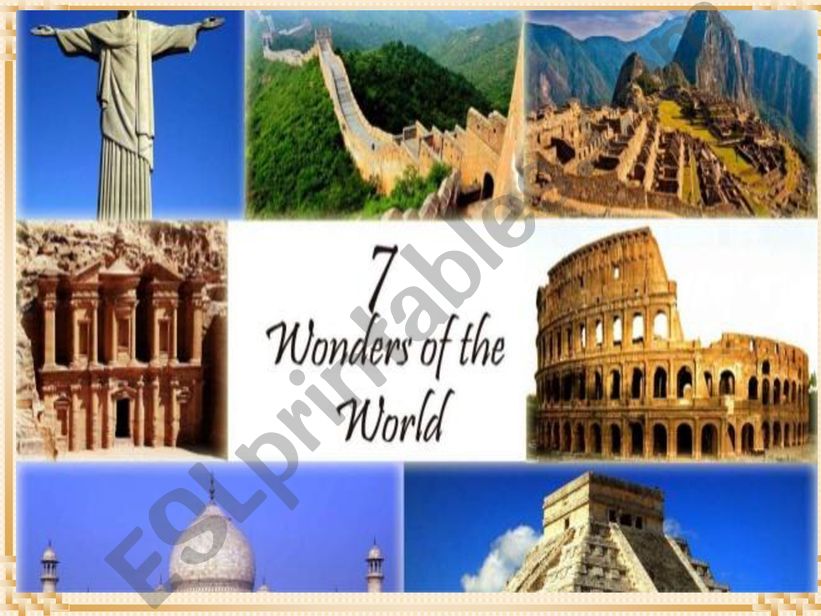 ESL - English PowerPoints: seven wonders of the world