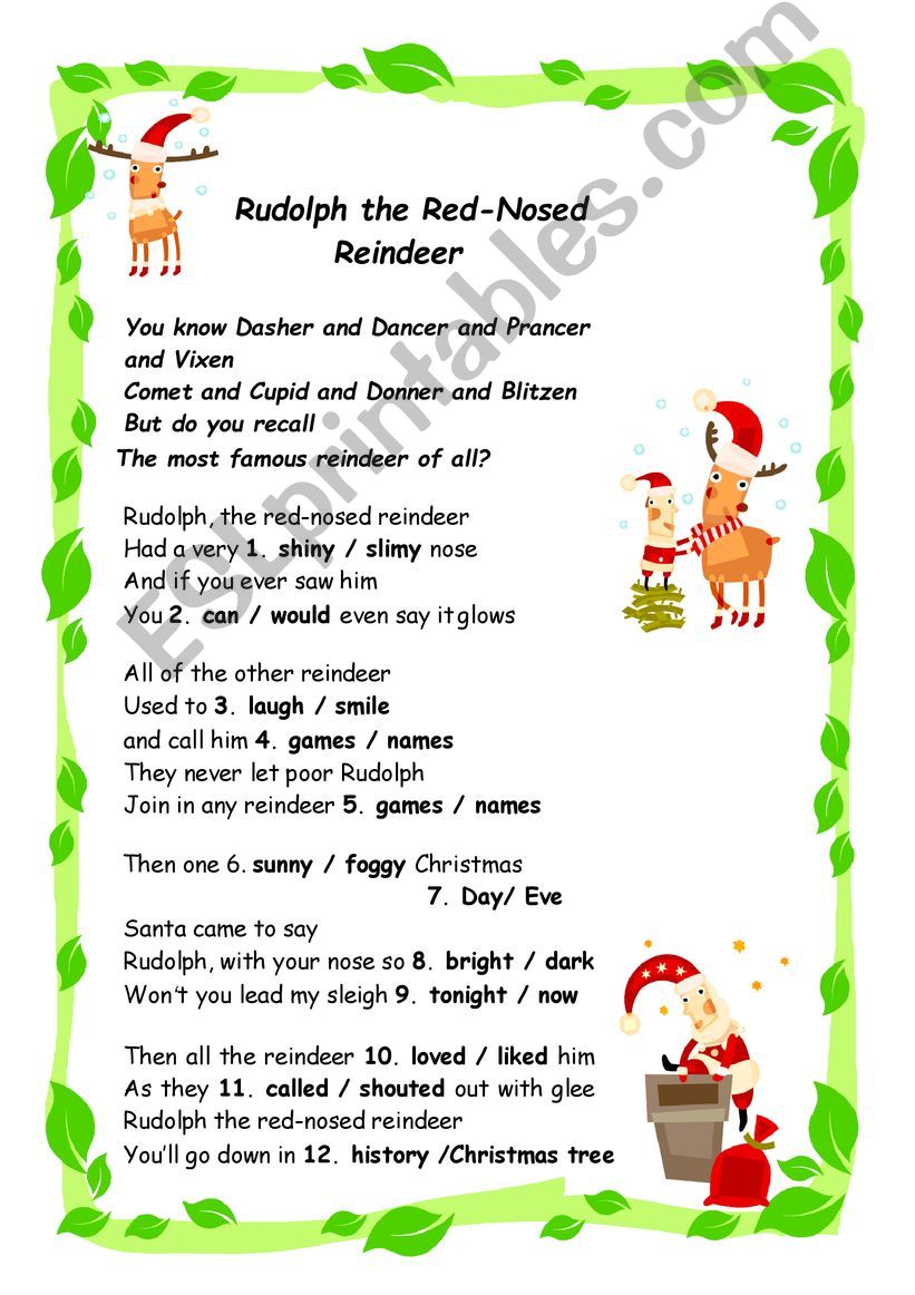 ESL - English PowerPoints: Rudolph the red-nosed reindeer