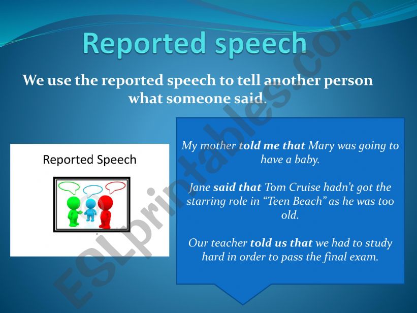 ESL - English PowerPoints: Reported Speech