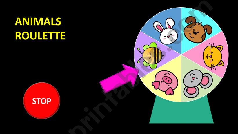 ESL - English PowerPoints: Animal roulette