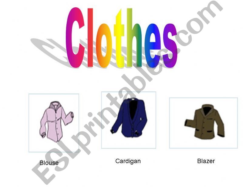 ESL - English PowerPoints: Clothes, accessories, footwear...