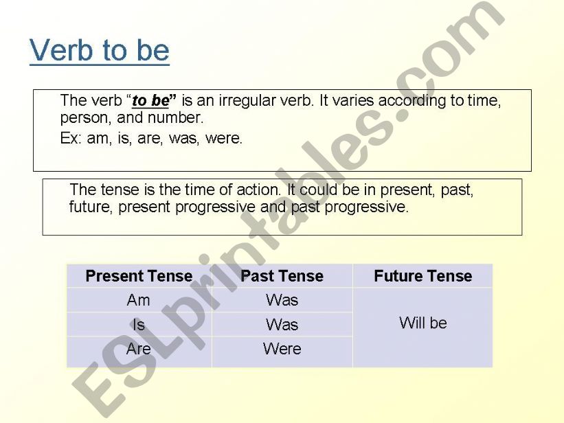 ESL - English PowerPoints: Verb to be