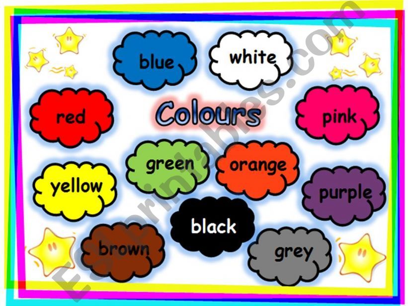 ESL - English PowerPoints: PICTURE DICTIONARY - COLOURS