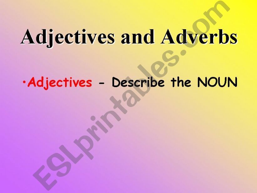 ESL - English PowerPoints: adjectives