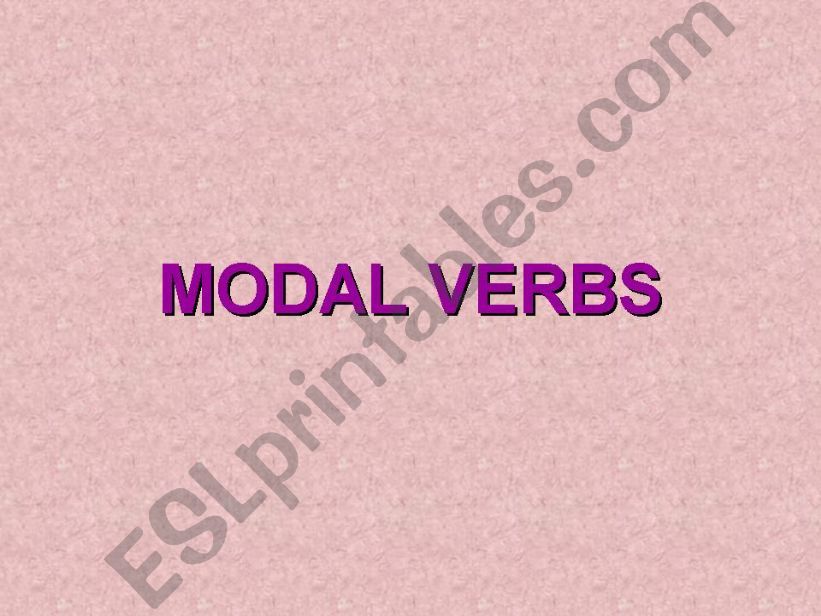 ESL - English PowerPoints: Modal verbs