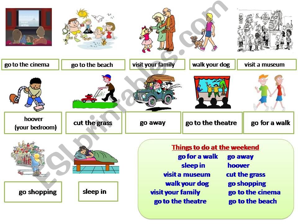 ESL English PowerPoints What Can do did you Do At The Weekend 