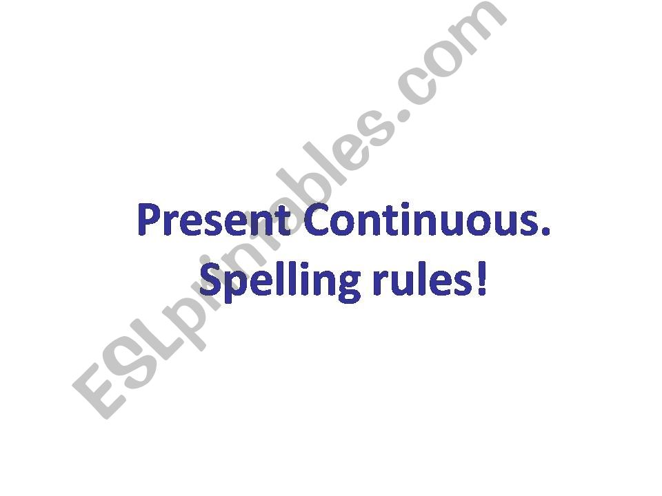 ESL - English PowerPoints: -ing forms spelling