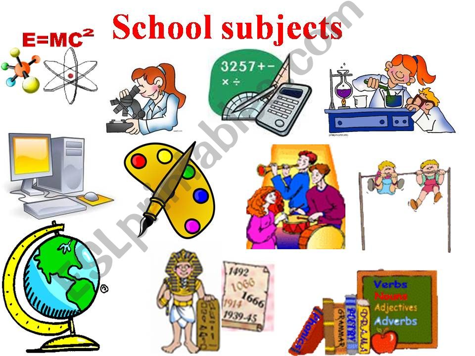 ESL English PowerPoints School Subjects