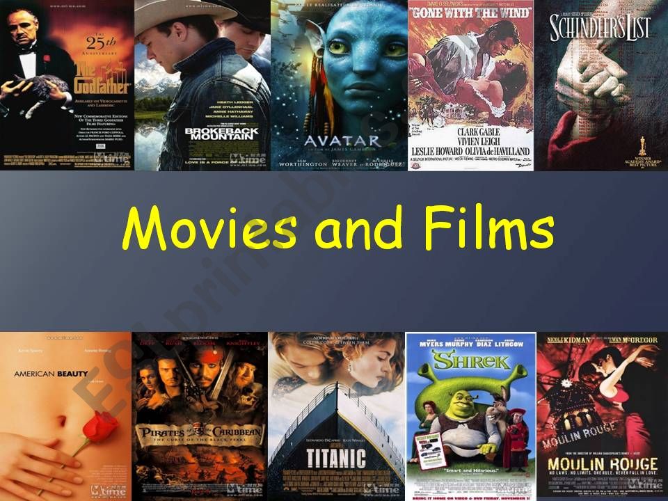 ESL - English PowerPoints: movies and films