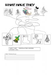 English Worksheet: What have they got? (Christmas worksheet)