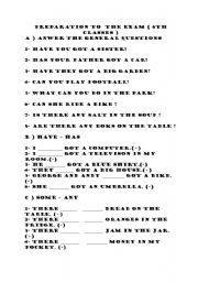 English Worksheet: preparation for the exam