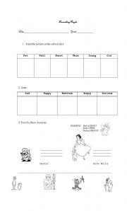 English Worksheet: Describing people