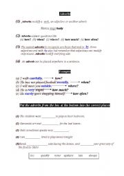 English Worksheet: Grammar - Adverbs