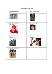 English Worksheet: Describing