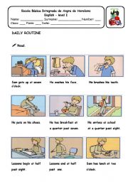 English Worksheet: Daily Routine - comprehension