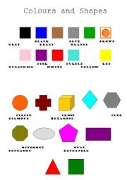 English Worksheet: Colours and shapes