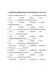 English Worksheet: if clauses