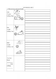 English Worksheet: talking about your friends and yourself