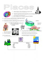 English Worksheet: Places & occupations