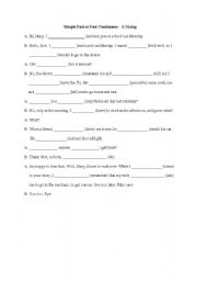 English Worksheet: Past Simple/Past continuous