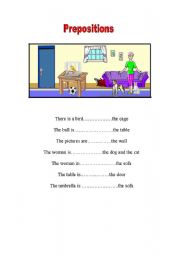 English Worksheet: Prepositions