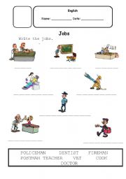 English Worksheet: jobs