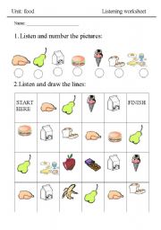 English Worksheet: food