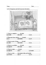 English Worksheet: Place Prepositions