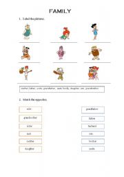 English Worksheet: Family