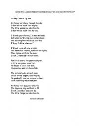 English Worksheet: Reading Lesson With the Poem: 