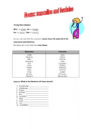 english exercises noun gender