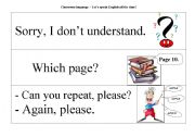 Classroom Language - Lets speak English all the time