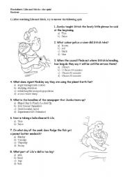 English Worksheet: Lilo and Stitch - The quiz!