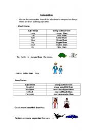English worksheet: Comparatives