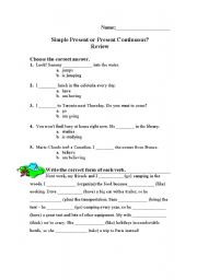 English Worksheet: Simple Past vs Simple Continuous
