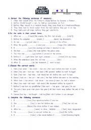 English Worksheet: THE  PAST  PERFECT 