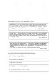 English Worksheet: leisure