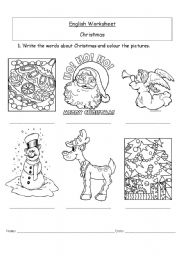 English Worksheet: Christmas colouring