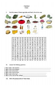 English Worksheet: FOOD