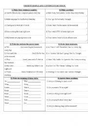 English Worksheet: SIMPLE PRESENT AND CONTINUOUS REVISION