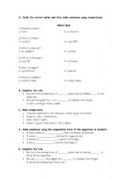 English Worksheet: Comparatives Quiz