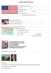English Worksheet: Learn about the USA