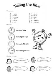 Tellin time worksheet