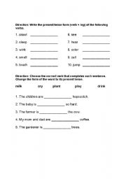 English worksheet: Language Worksheet - verb+ing