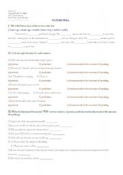 English Worksheet: will handout