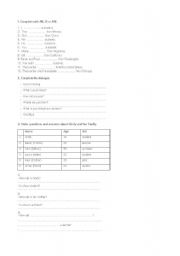 English Worksheet: Verb To Be. Vocabulary: Nationalities, Jobs & Numbers