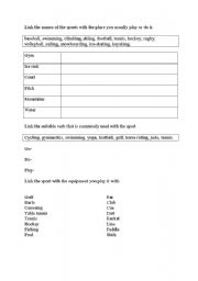 English Worksheet: Sports